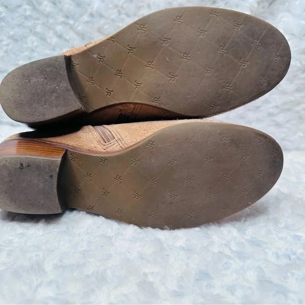 Jack Rogers Oak Suede Peyton Side Zip Booties Size 8